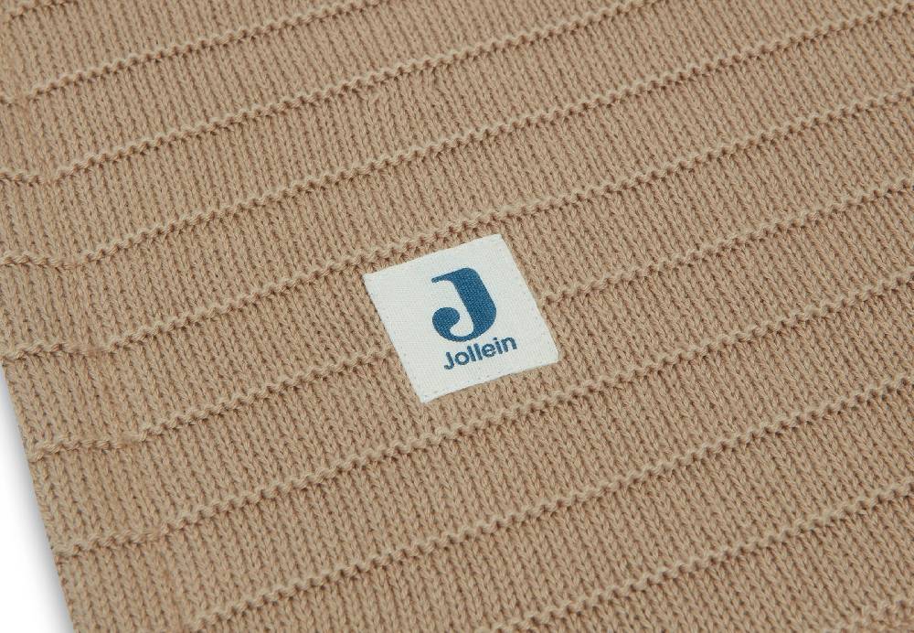 Jollein Decke Kinderbett 100x150cm Pure Knit Biscuit/Velvet GOTS Exklusive Angebote