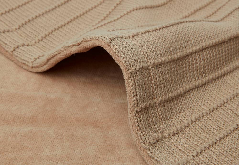 Jollein Decke Kinderbett 100x150cm Pure Knit Biscuit/Velvet GOTS Exklusive Angebote