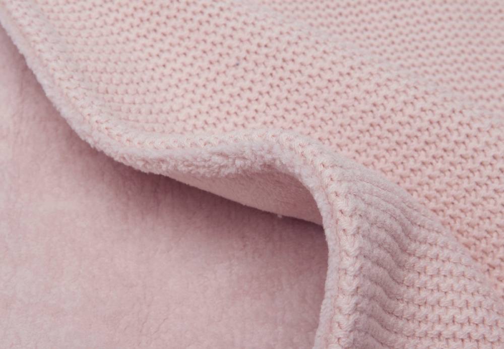Jollein Decke Kinderbett 100x150cm Basic Knit Pale Pink/Fleece Große Rabatte