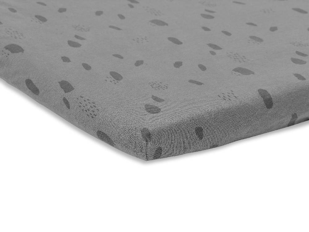 Jollein Spannbettlaken Jersey Laufgitter 75x95cm Spot Storm Grey Bis zu 55% Rabatt