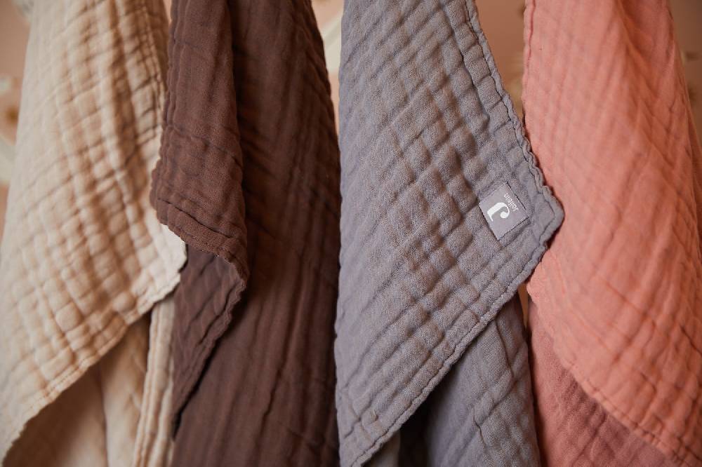 Jollein Decke Kinderbett Wrinkled Cotton 120x120cm Chestnut Outlet