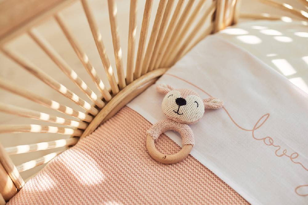 Jollein Decke Kinderbett 100x150cm Basic Knit Pale Pink im Angebot