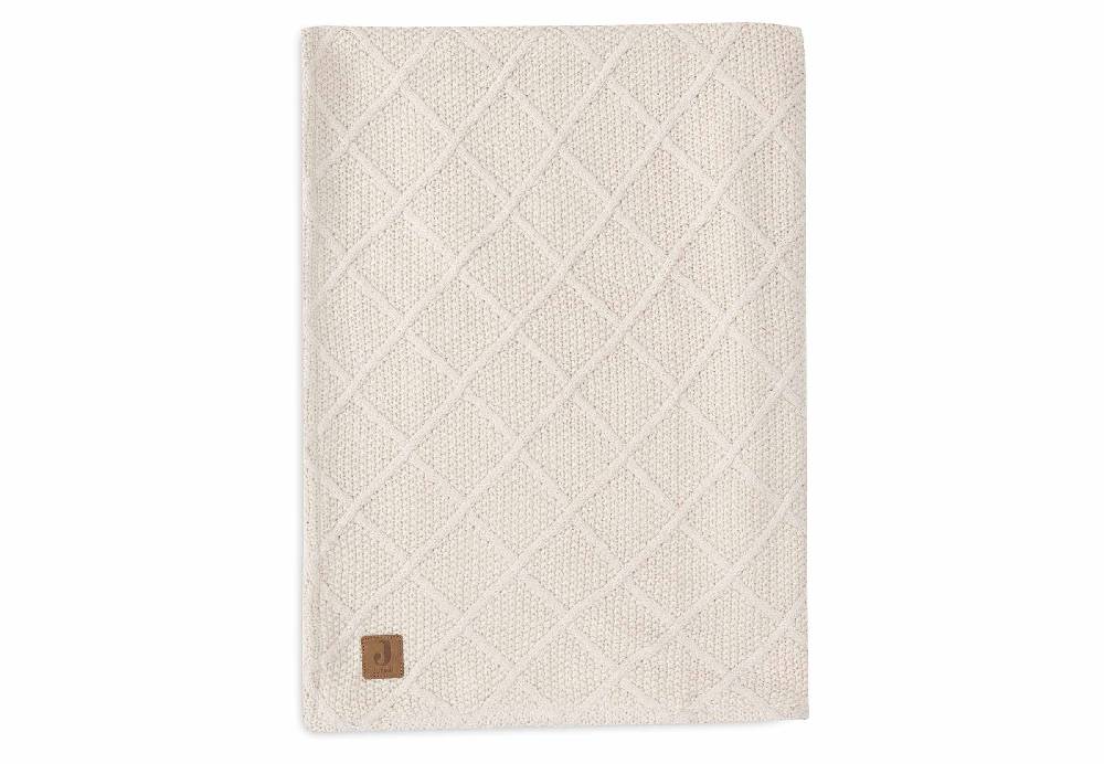 Jollein Decke Kinderbett 100x150cm Check Knit - Oatmeal/Teddy Fleece Kostenloser Versand