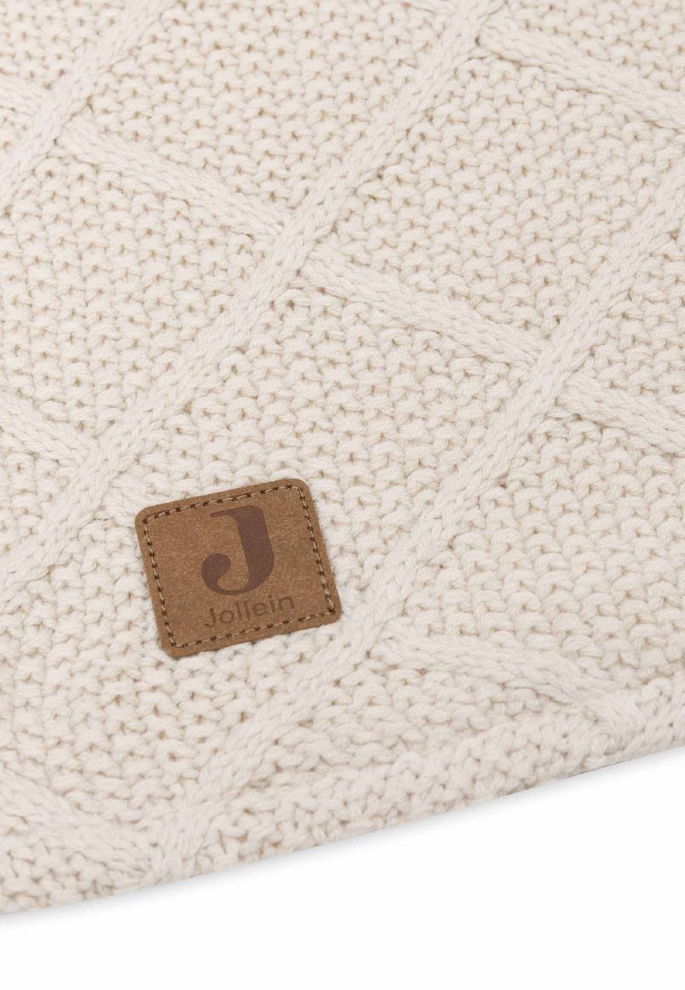 Jollein Decke Kinderbett 100x150cm Check Knit - Oatmeal/Teddy Fleece Kostenloser Versand
