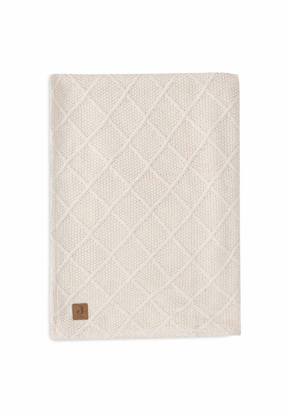 Jollein Decke Kinderbett 100x150cm Check Knit - Oatmeal/Teddy Fleece Kostenloser Versand