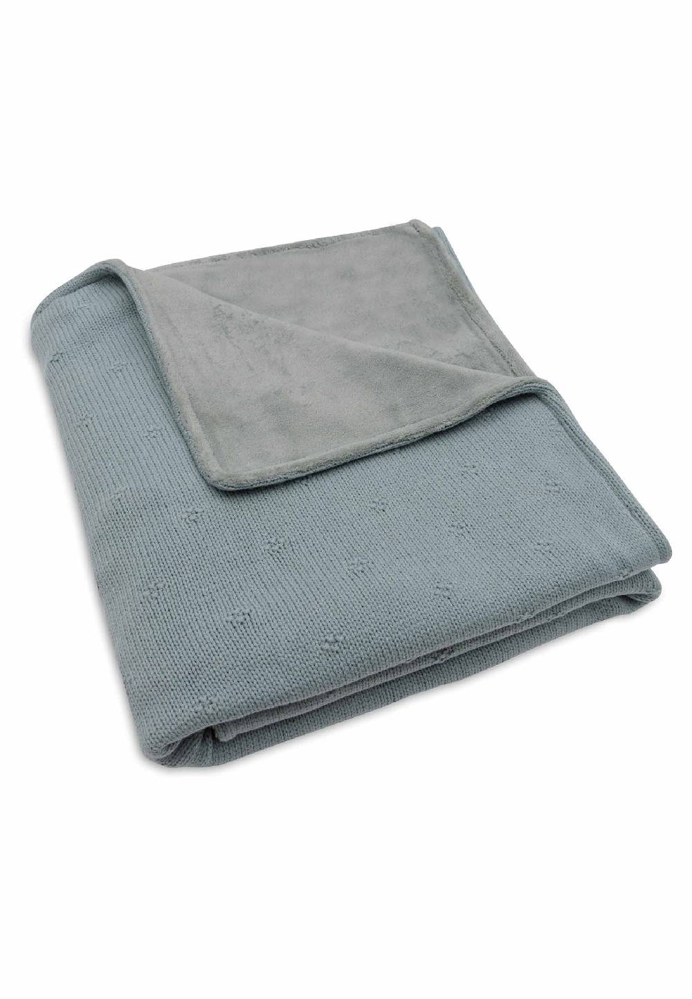 Jollein Decke Kinderbett 100x150cm Cosy Knit - Sea Green/Velvet Limitierter Zeitrabatt