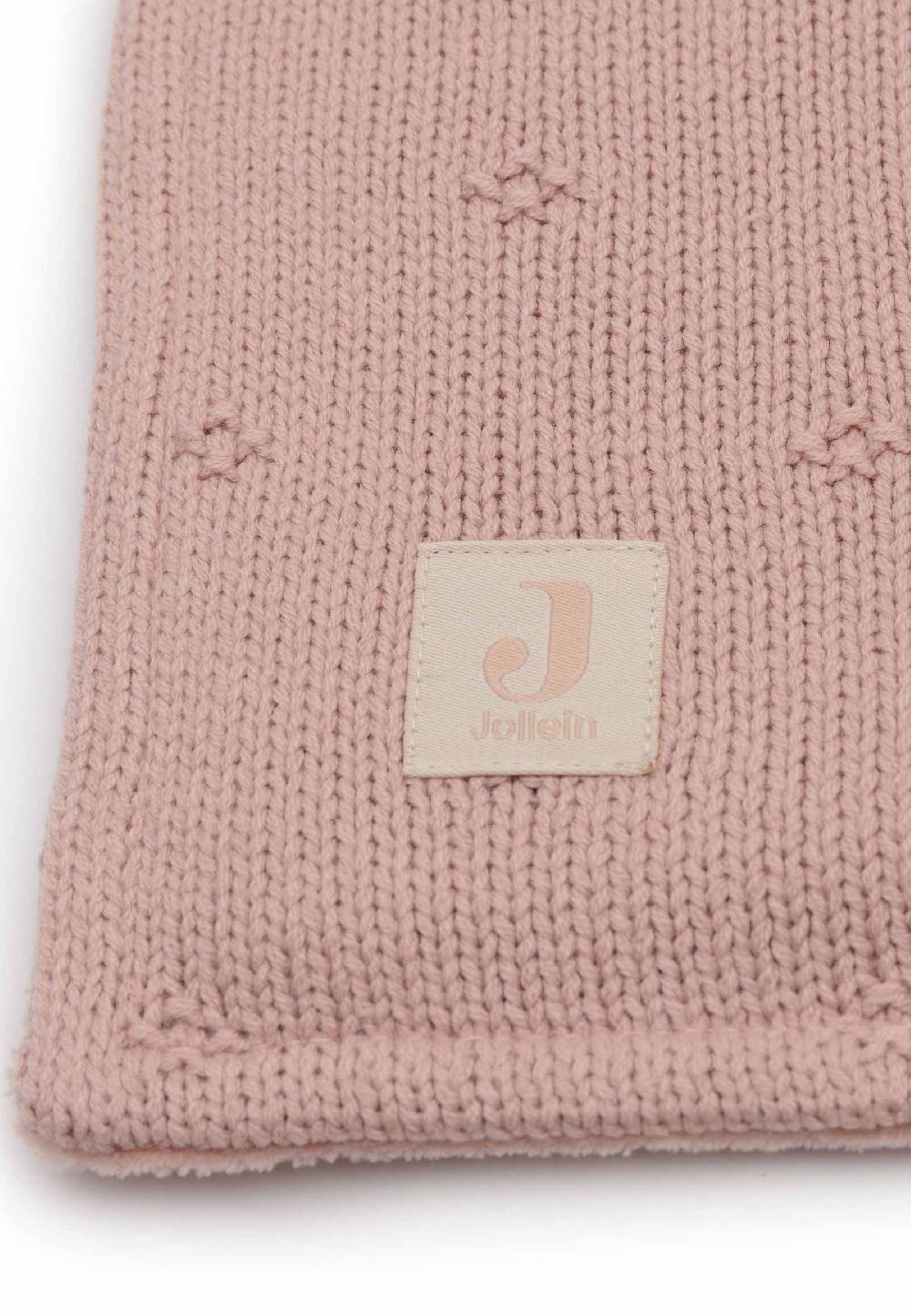 Jollein Decke Kinderbett 100x150cm Cosy Knit - Wild Rose/Velvet Fabrik Onlineshop