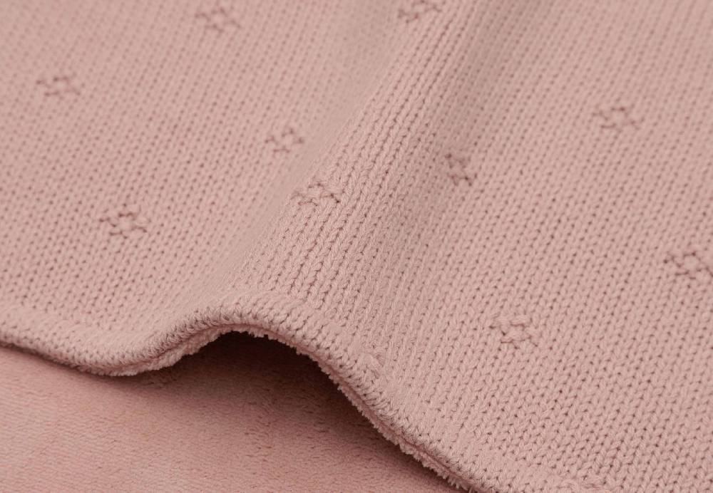 Jollein Decke Kinderbett 100x150cm Cosy Knit - Wild Rose/Velvet Fabrik Onlineshop
