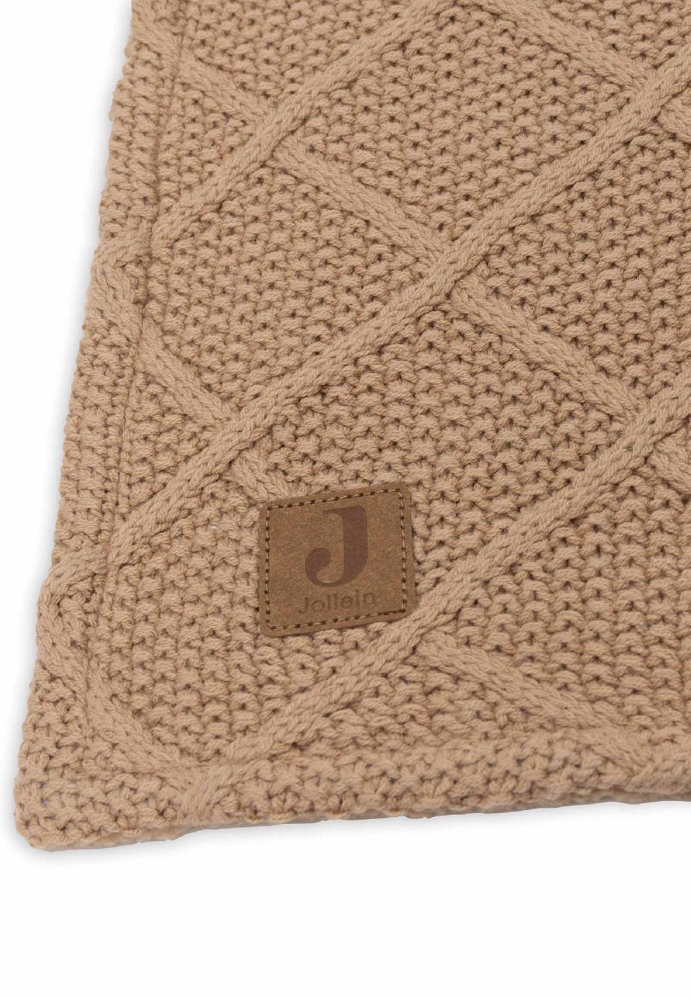 Jollein Decke Wiege 75x100cm Check Knit - Biscuit/Teddy Fleece Sonderangebot