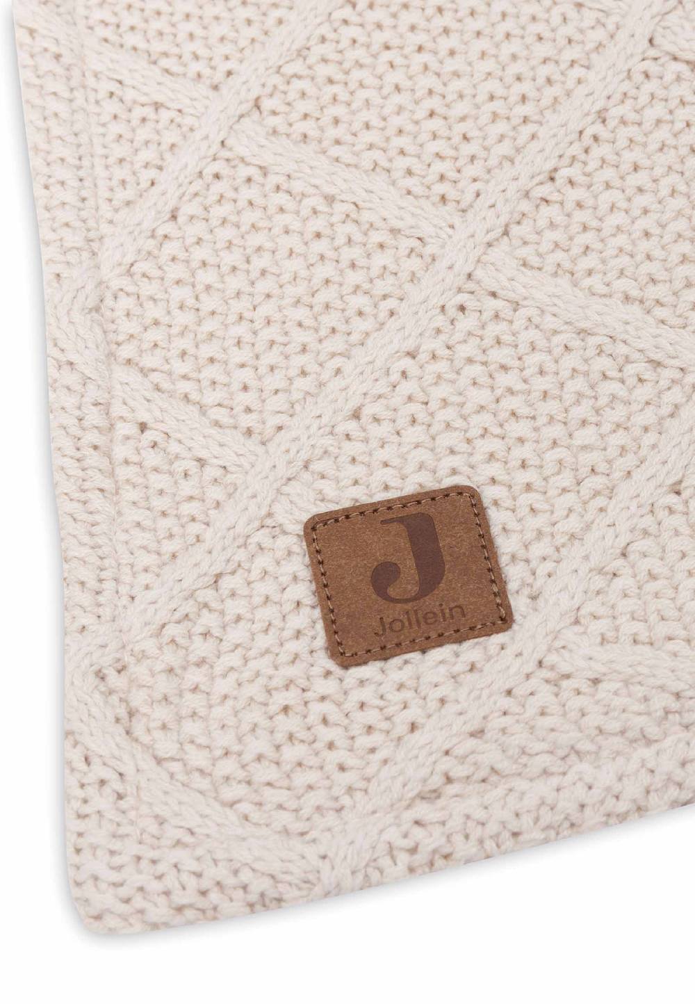 Jollein Decke Wiege 75x100cm Check Knit - Oatmeal/Teddy Fleece Rabatt