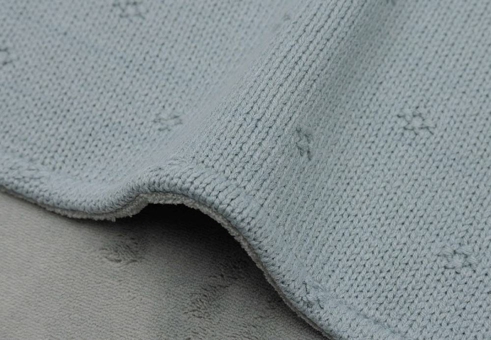 Jollein Decke Wiege 75x100cm Cosy Knit - Sea Green/Velvet Günstig kaufen