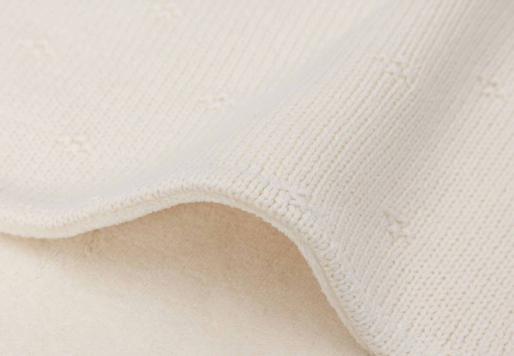 Jollein Decke Wiege 75x100cm Cosy Knit - Ivory/Velvet Großer Ausverkauf