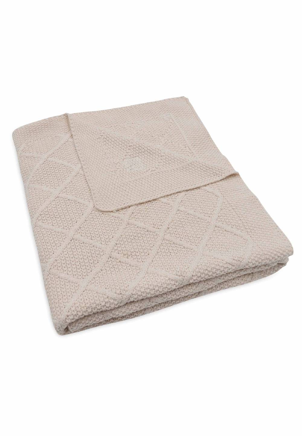 Jollein Decke Gitterbett 100x150cm Check Knit - Oatmeal Begrenztes Angebot
