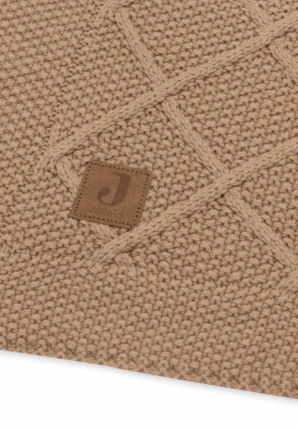 Jollein Decke Wiege 75x100cm Check Knit - Biscuit Versandkostenfrei