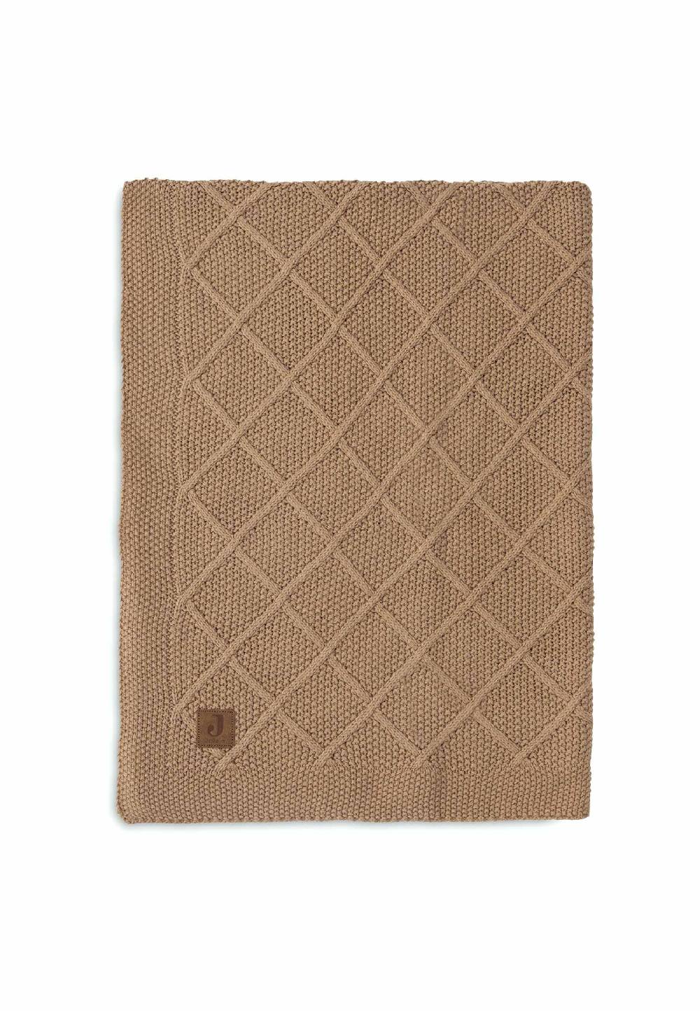 Jollein Decke Wiege 75x100cm Check Knit - Biscuit Versandkostenfrei