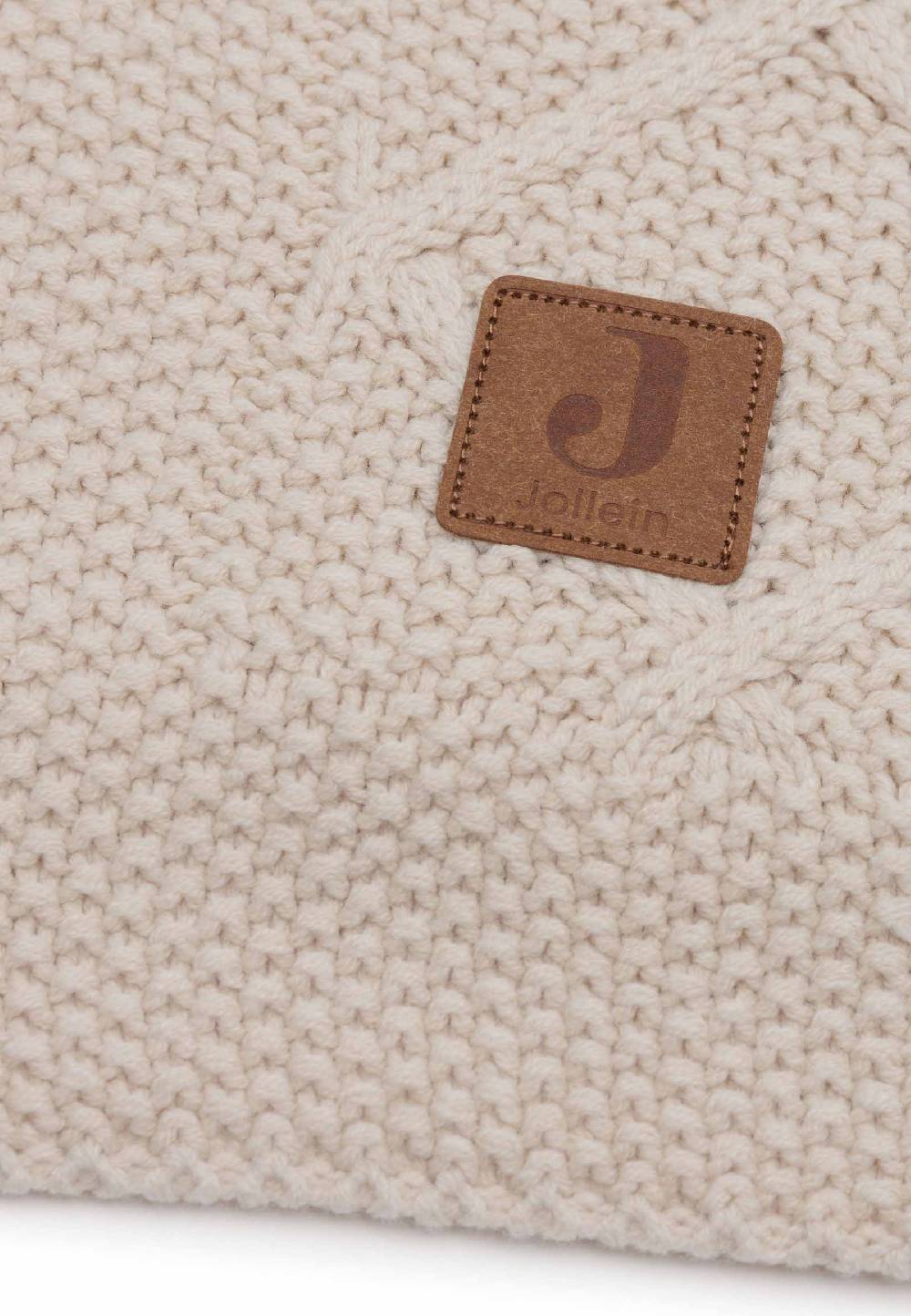 Jollein Decke Wiege 75x100cm Check Knit - Oatmeal Großer Ausverkauf