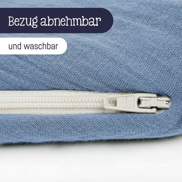 Julius Zöllner Stillkissen aus Baumwollmusselin, blau Rabatt