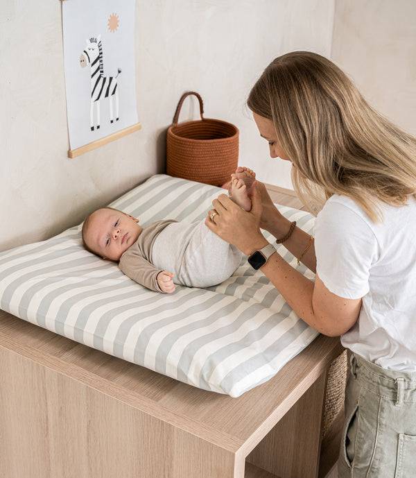 Julius Zöllner Bezug Wickelunterlage aus Organic, Stripes Heißer Verkauf