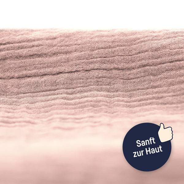Julius Zöllner Bettschlange aus Baumwollmusselin, Dusty Rose Osterangebot