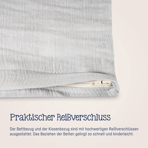 Julius Zöllner Bettwäsche aus Baumwollmusselin, Grau Saisonschlussverkauf