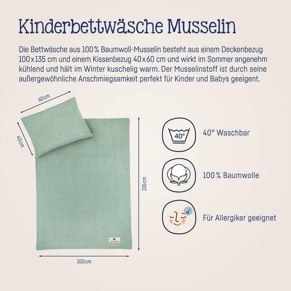 Julius Zöllner Bettwäsche aus Baumwollmusselin, Grün Black Friday