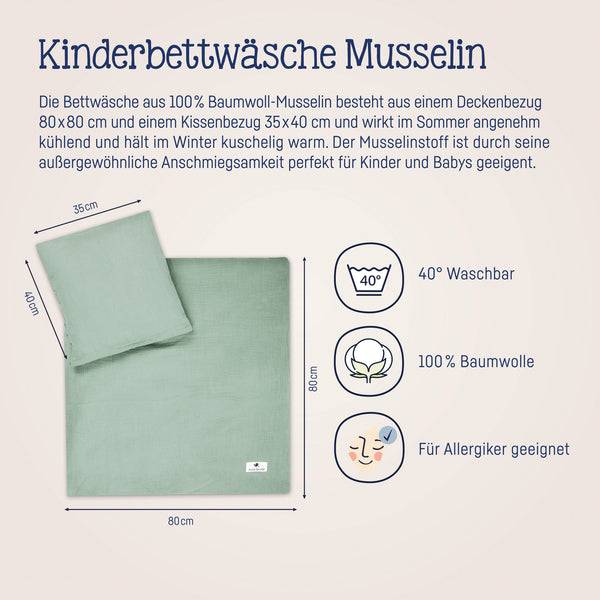 Julius Zöllner Bettwäsche aus Baumwollmusselin, Grün Black Friday