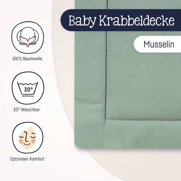 Julius Zöllner Krabbeldecke, grün Kostenlose Rückgabe