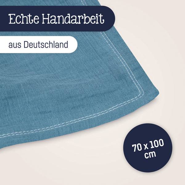 Julius Zöllner Kuscheldecke aus Baumwollmusselin, Blau Top Angebot