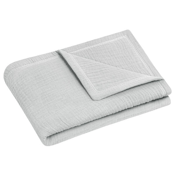 Julius Zöllner Kuscheldecke aus Baumwollmusselin, Grau