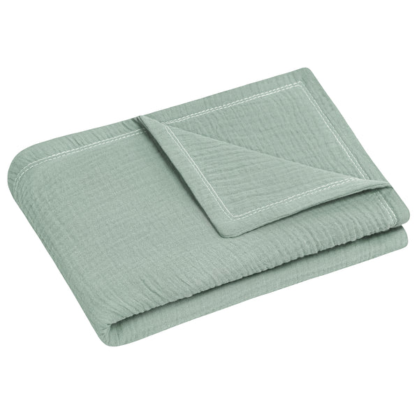 Julius Zöllner Kuscheldecke aus Baumwollmusselin, Grün