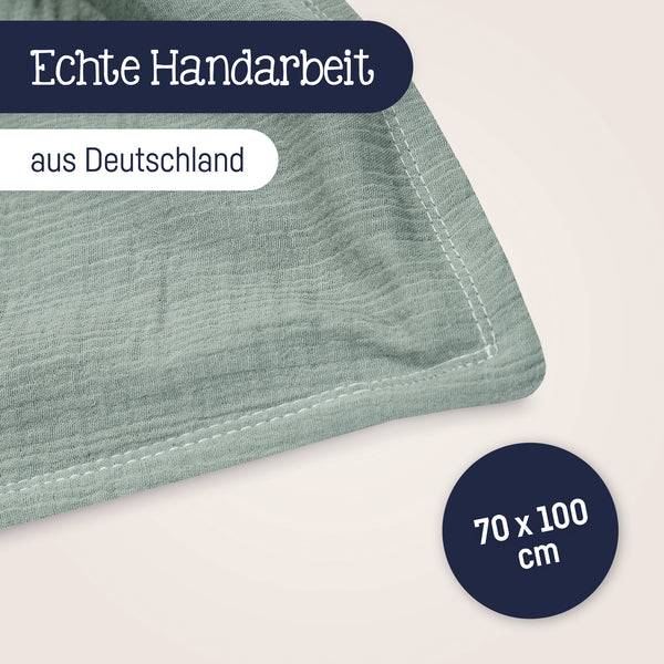 Julius Zöllner Kuscheldecke aus Baumwollmusselin, Grün Zeitlich begrenztes Angebot