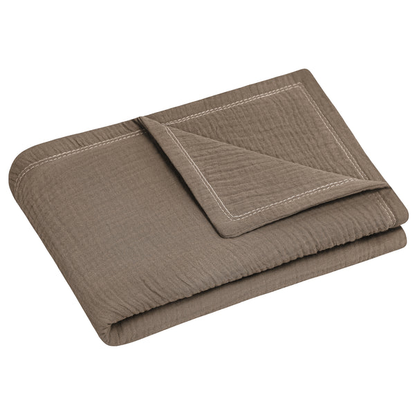 Julius Zöllner Kuscheldecke aus Baumwollmusselin, nougat