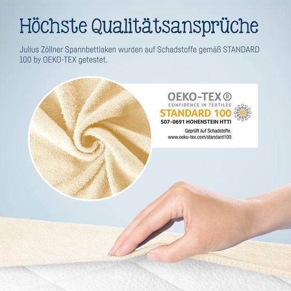 Julius Zöllner Fottee Spannbettlaken für Babymatratzen 60x120 bis 70x140cm, Ecru Neueste Stile