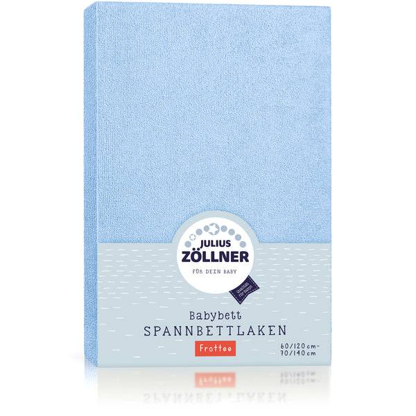 Julius Zöllner Fottee Spannbettlaken für Babymatratzen 60x120 bis 70x140cm, Hellblau