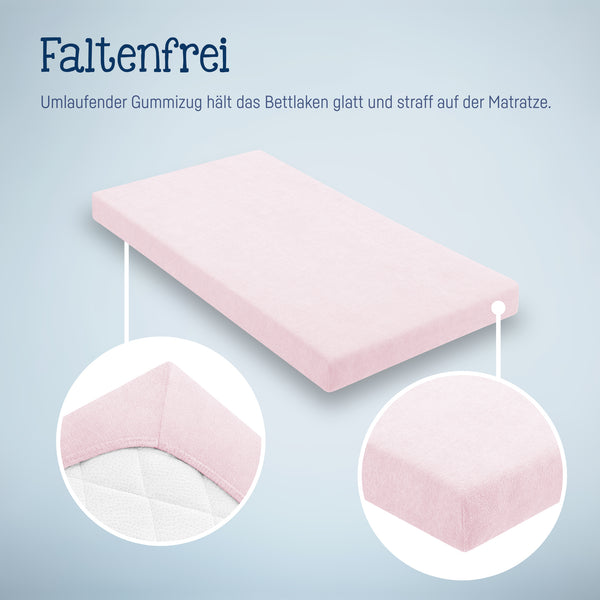 Julius Zöllner Fottee Spannbettlaken für Babymatratzen 60x120 bis 70x140cm, Rosa Letzter Tag