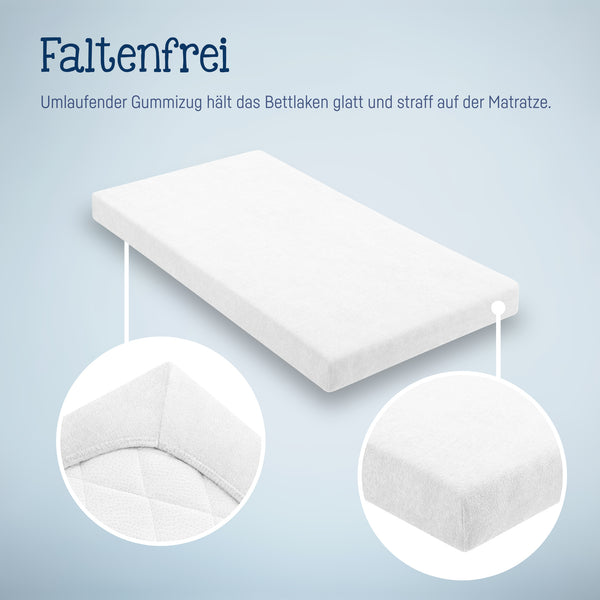 Julius Zöllner Fottee Spannbettlaken für Babymatratzen 60x120 bis 70x140cm, Weiß Zeitbegrenzte Promotion