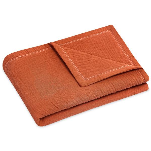 Julius Zöllner Kuscheldecke aus Baumwollmusselin, Rost