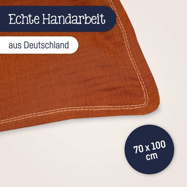 Julius Zöllner Kuscheldecke aus Baumwollmusselin, Rost Kostenloser Versand international