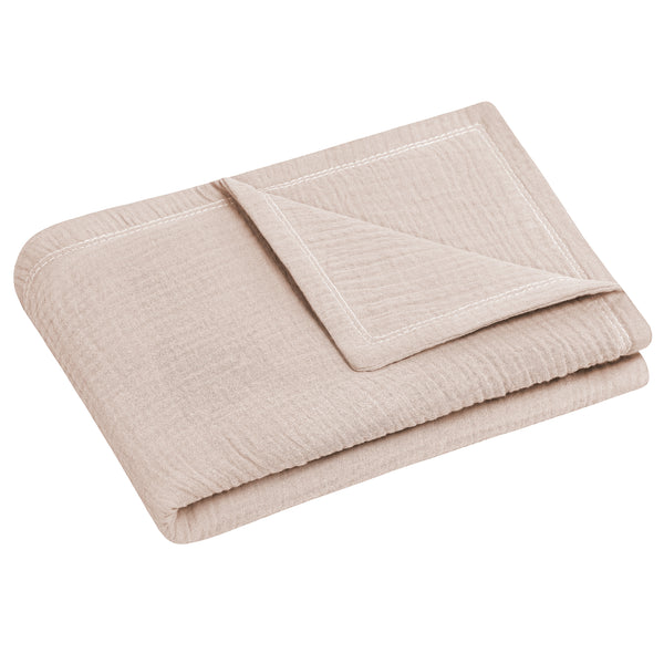 Julius Zöllner Kuscheldecke aus Baumwollmusselin, sand