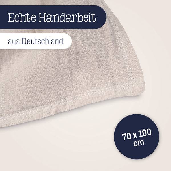 Julius Zöllner Kuscheldecke aus Baumwollmusselin, sand Fabrikladen