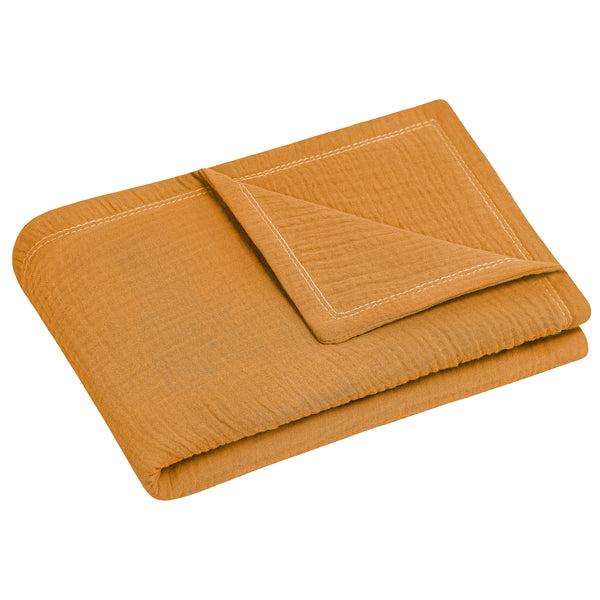 Julius Zöllner Kuscheldecke aus Baumwollmusselin, zimt