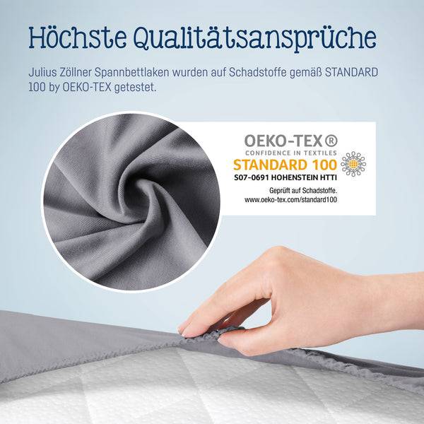 Julius Zöllner Jersey Spannbettlaken für Babymatratzen 60x120 bis 70x140cm, Anthracite Riesige Ersparnisse