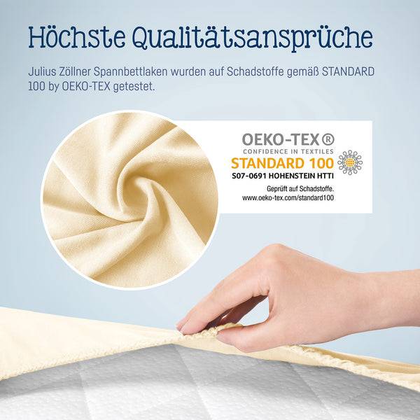 Julius Zöllner Jersey Spannbettlaken für Babymatratzen 60x120 bis 70x140cm, Ecru VIP-Rabatte