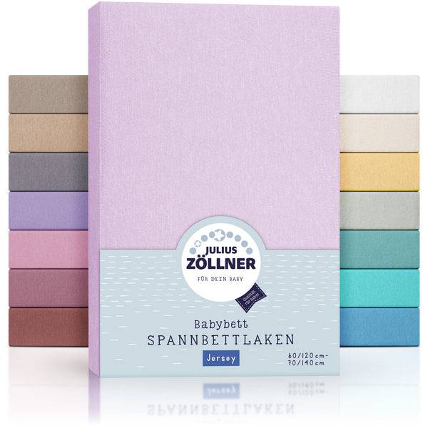 Julius Zöllner Jersey Spannbettlaken für Babymatratzen 60x120 bis 70x140cm, Flieder