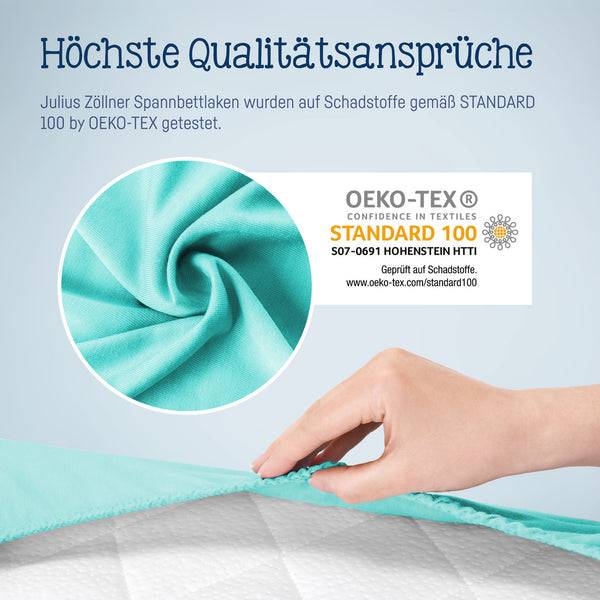 Julius Zöllner Jersey Spannbettlaken für Babymatratzen 60x120 bis 70x140cm, Mint Kostenlose Rückgabe