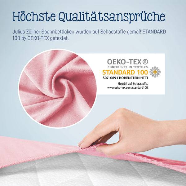 Julius Zöllner Jersey Spannbettlaken für Babymatratzen 60x120 bis 70x140cm, Rosa Begrenzte Freigabe