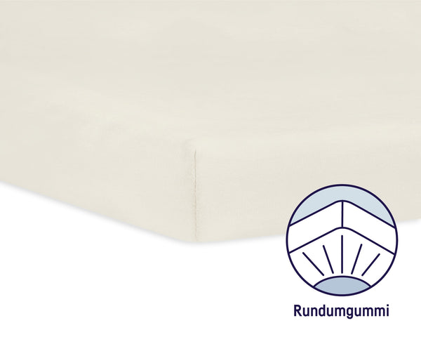 Julius Zöllner Jersey Spannbettlaken für das Beistellbettchen 50x100cm, Ecru Letzter Tag