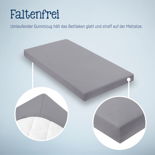 Julius Zöllner Jersey Spannbettlaken für Wiegen & Stubenwagenmatratzen 90x 40 cm, Anthracite Bis zu 50% Rabatt