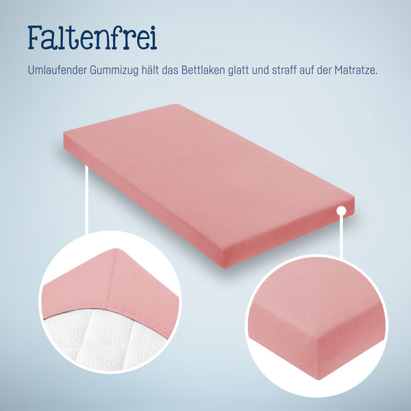 Julius Zöllner Jersey Spannbettlaken für Wiegen & Stubenwagenmatratzen 90x 40 cm, Blush Bis zu 65% Rabatt