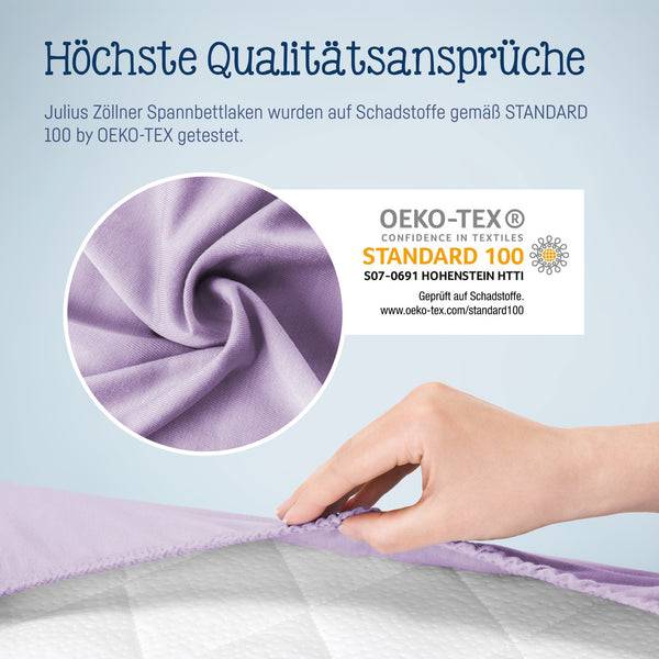 Julius Zöllner Jersey Spannbettlaken für Wiegen & Stubenwagenmatratzen 90x 40 cm, Flieder Sonderangebot der Fabrik